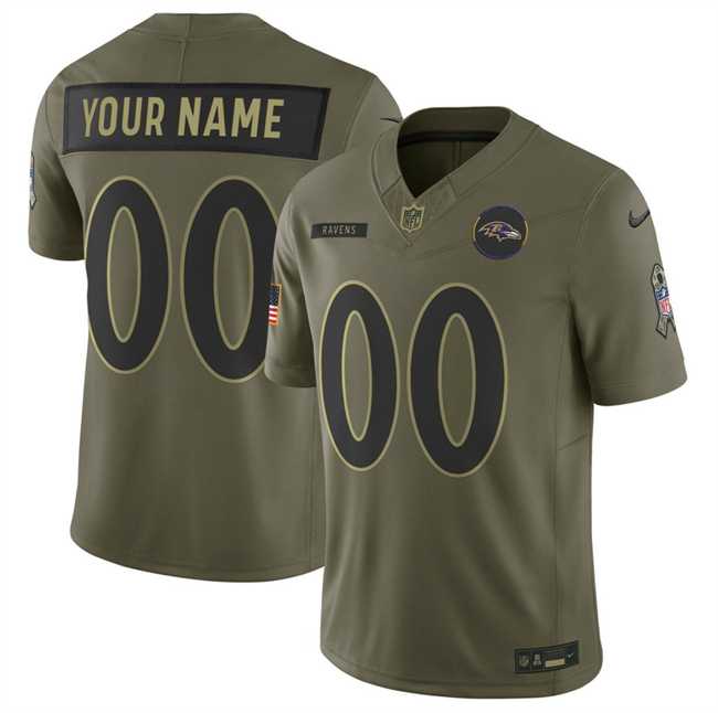Men's Baltimore Ravens Active Player Custom Olive 2025 F.U.S.E. Salute to Service Limited Football Jersey,We sell and wholesale Men's Baltimore Ravens Active Player Custom Olive 2025 F.U.S.E. Salute to Service Limited Football Jersey on line form chian!