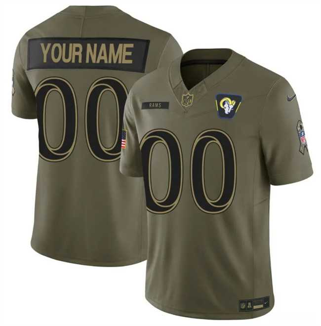 Men's Los Angeles Rams Active Player Custom Olive 2025 F.U.S.E. Salute to Service Limited Stitched Football Jersey,We sell and wholesale Men's Los Angeles Rams Active Player Custom Olive 2025 F.U.S.E. Salute to Service Limited Stitched Football Jersey on line form chian!