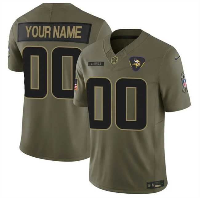 Men's Minnesota Vikings Active Player Custom Olive 2025 F.U.S.E. Salute to Service Limited Stitched Football Jersey,We sell and wholesale Men's Minnesota Vikings Active Player Custom Olive 2025 F.U.S.E. Salute to Service Limited Stitched Football Jersey on line form chian!