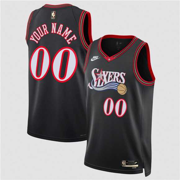 Men's Philadelphia 76ers Active Player Custom Black 2025 Classic Edition Stitched Jersey,We sell and wholesale Men's Philadelphia 76ers Active Player Custom Black 2025 Classic Edition Stitched Jersey on line form chian!
