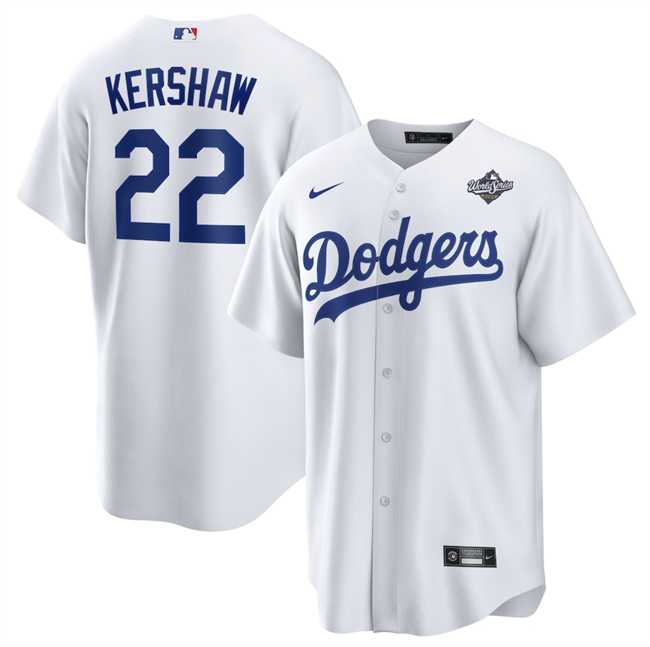 Men's Los Angeles Dodgers #22 Clayton Kershaw White 2025 World Series Home Cool Base Stitched Jersey Dzhi,We sell and wholesale Men's Los Angeles Dodgers #22 Clayton Kershaw White 2025 World Series Home Cool Base Stitched Jersey Dzhi on line form chian!