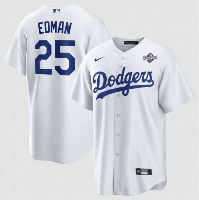 Men's Los Angeles Dodgers #25 Tommy Edman White 2025 World Series Home Cool Base Stitched Jersey Dzhi,We sell and wholesale Men's Los Angeles Dodgers #25 Tommy Edman White 2025 World Series Home Cool Base Stitched Jersey Dzhi on line form chian!