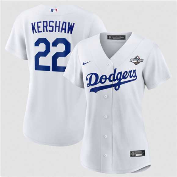 Women's Los Angeles Dodgers #22 Clayton Kershaw White 2025 World Series Home Cool Base Stitched Jersey Dzhi,We sell and wholesale Women's Los Angeles Dodgers #22 Clayton Kershaw White 2025 World Series Home Cool Base Stitched Jersey Dzhi on line form chian!