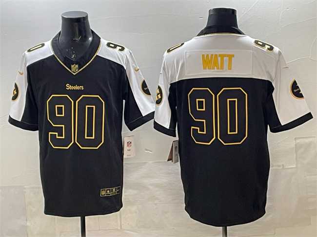 Men's Pittsburgh Steelers #90 T.J. Watt Black White F.U.S.E. Vapor Untouchable Limited Stitched Jersey Dzhi,We sell and wholesale Men's Pittsburgh Steelers #90 T.J. Watt Black White F.U.S.E. Vapor Untouchable Limited Stitched Jersey Dzhi on line form chian!