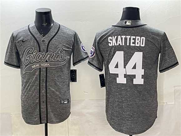 Men's New York Giants #44 Cam Skattebo Gray With Patch Cool Base Stitched Baseball Jersey,We sell and wholesale Men's New York Giants #44 Cam Skattebo Gray With Patch Cool Base Stitched Baseball Jersey on line form chian!