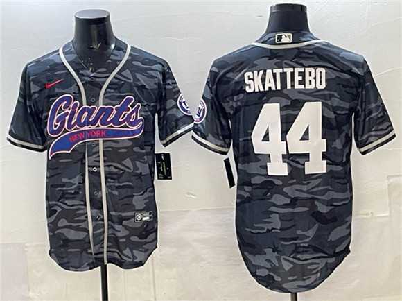 Men's New York Giants #44 Cam Skattebo Gray Camo With Patch Cool Base Stitched Baseball Jersey,We sell and wholesale Men's New York Giants #44 Cam Skattebo Gray Camo With Patch Cool Base Stitched Baseball Jersey on line form chian!