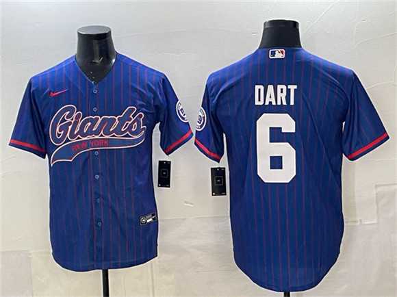 Men's New York Giants #6 Jaxson Dart Royal Pinstripe With Patch Cool Base Stitched Baseball Jersey,We sell and wholesale Men's New York Giants #6 Jaxson Dart Royal Pinstripe With Patch Cool Base Stitched Baseball Jersey on line form chian!