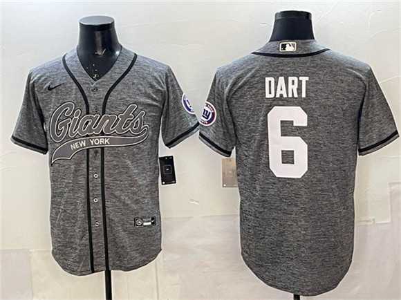 Men's New York Giants #6 Jaxson Dart Gray With Patch Cool Base Stitched Baseball Jersey,We sell and wholesale Men's New York Giants #6 Jaxson Dart Gray With Patch Cool Base Stitched Baseball Jersey on line form chian!