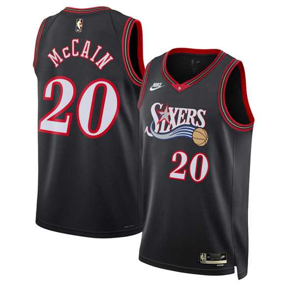 Men's Philadelphia 76ers #20 Jared McCain Jared McCain Black 2025 Classic Edition Stitched Jersey Dzhi,We sell and wholesale Men's Philadelphia 76ers #20 Jared McCain Jared McCain Black 2025 Classic Edition Stitched Jersey Dzhi on line form chian!