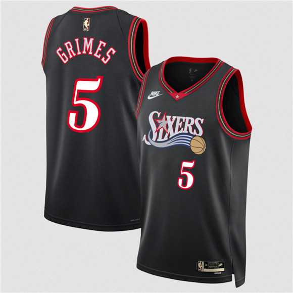 Men's Philadelphia 76ers #5 Quentin Grimes Black 2025 Classic Edition Stitched Jersey Dzhi,We sell and wholesale Men's Philadelphia 76ers #5 Quentin Grimes Black 2025 Classic Edition Stitched Jersey Dzhi on line form chian!