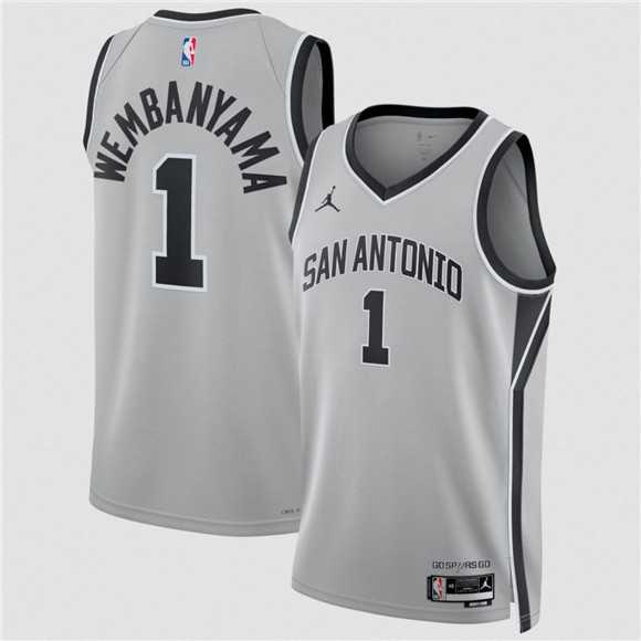 Men's San Antonio Spurs #1 Victor Wembanyama Silver 2025 Statement Edition Stitched Jersey Dzhi,We sell and wholesale Men's San Antonio Spurs #1 Victor Wembanyama Silver 2025 Statement Edition Stitched Jersey Dzhi on line form chian!