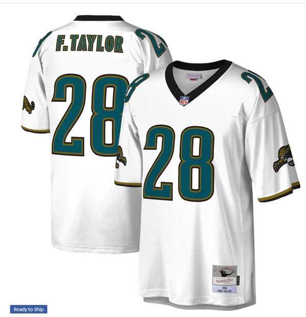Mens Jacksonville Jaguars #28 Fred Taylor Mitchell&Ness White Legacy Throwback Jersey,We sell and wholesale Mens Jacksonville Jaguars #28 Fred Taylor Mitchell&Ness White Legacy Throwback Jersey on line form chian!