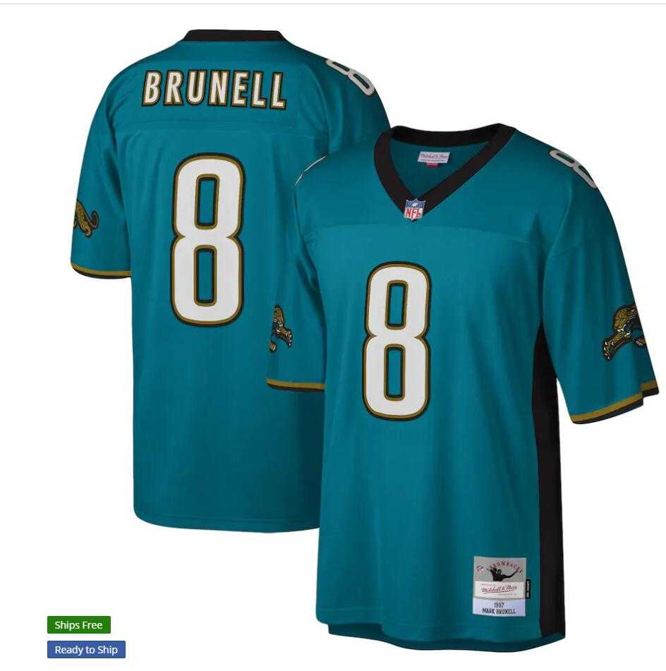 Men's Jacksonville Jaguars #8 Mark Brunell 1997 Mitchell & Ness Teal NFL Throwback Jersey,We sell and wholesale Men's Jacksonville Jaguars #8 Mark Brunell 1997 Mitchell & Ness Teal NFL Throwback Jersey on line form chian!