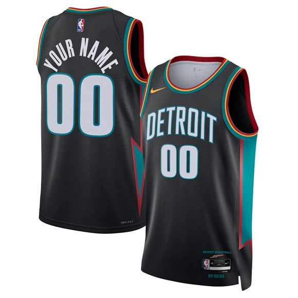 Men's Detroit Pistons Active Player Custom Black 2025-26 City Edition Stitched Basketball Jersey,We sell and wholesale Men's Detroit Pistons Active Player Custom Black 2025-26 City Edition Stitched Basketball Jersey on line form chian!