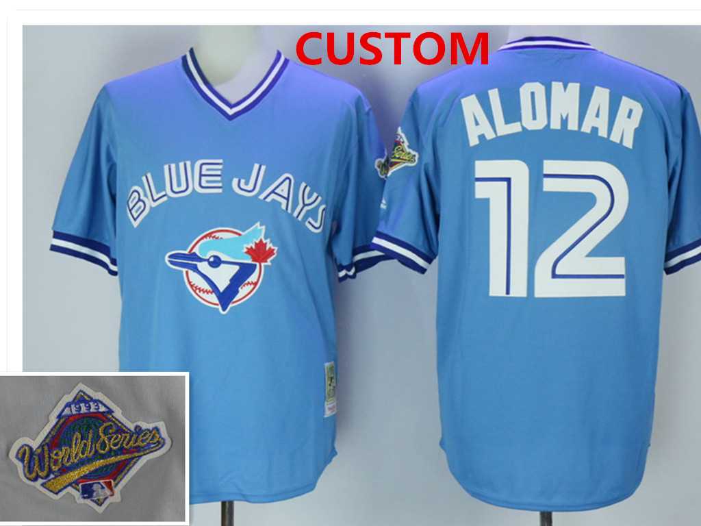 Men's Toronto Blue Jays retired player Custom 1993 blue pullov Throwback jersey,We sell and wholesale Men's Toronto Blue Jays retired player Custom 1993 blue pullov Throwback jersey on line form chian!