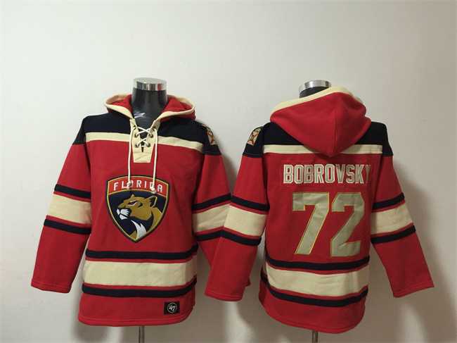 Men's Florida Panthers #72 Sergei Bobrovsky Red Lace-Up Pullover Hoodie,We sell and wholesale Men's Florida Panthers #72 Sergei Bobrovsky Red Lace-Up Pullover Hoodie on line form chian!