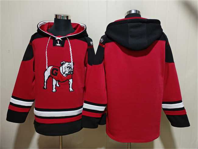 Men's Georgia Bulldogs Blank Red Ageless Must-Have Lace-Up Pullover Hoodie,We sell and wholesale Men's Georgia Bulldogs Blank Red Ageless Must-Have Lace-Up Pullover Hoodie on line form chian!