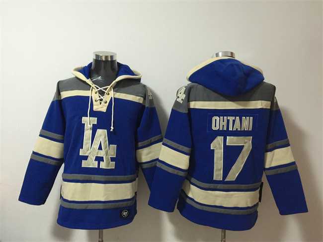 Men's Los Angeles Dodgers #17 Shohei Ohtani Blue Ageless Must-Have Lace-Up Pullover Hoodie,We sell and wholesale Men's Los Angeles Dodgers #17 Shohei Ohtani Blue Ageless Must-Have Lace-Up Pullover Hoodie on line form chian!