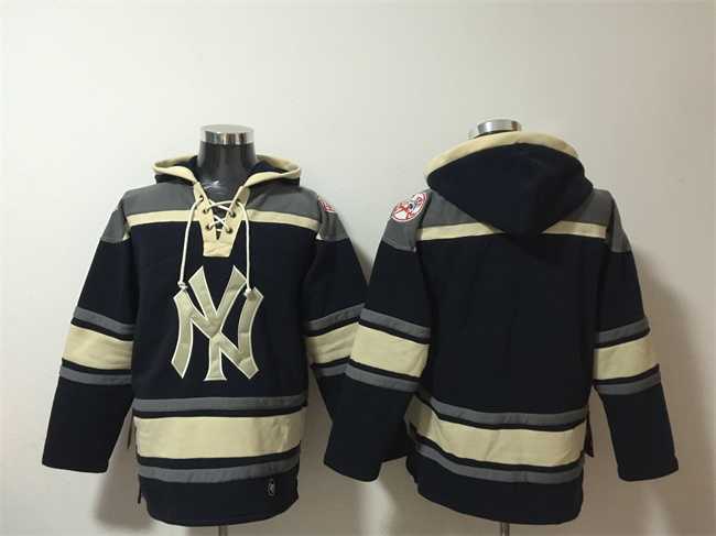 Men's New York Yankees Blank Navy Ageless Must-Have Lace-Up Pullover Hoodie,We sell and wholesale Men's New York Yankees Blank Navy Ageless Must-Have Lace-Up Pullover Hoodie on line form chian!
