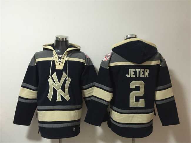 Men's New York Yankees #2 Derek Jeter Navy Ageless Must-Have Lace-Up Pullover Hoodie,We sell and wholesale Men's New York Yankees #2 Derek Jeter Navy Ageless Must-Have Lace-Up Pullover Hoodie on line form chian!