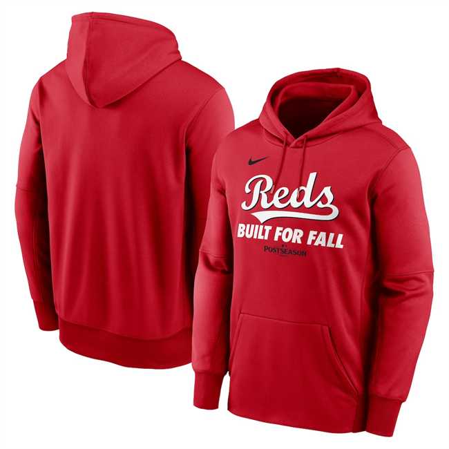 Men's Cincinnati Reds Red 2025 Postseason Collection Therma Fleece Hoodie,We sell and wholesale Men's Cincinnati Reds Red 2025 Postseason Collection Therma Fleece Hoodie on line form chian!