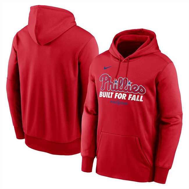 Men's Philadelphia Phillies Red 2025 Postseason Collection Therma Fleece Hoodie,We sell and wholesale Men's Philadelphia Phillies Red 2025 Postseason Collection Therma Fleece Hoodie on line form chian!