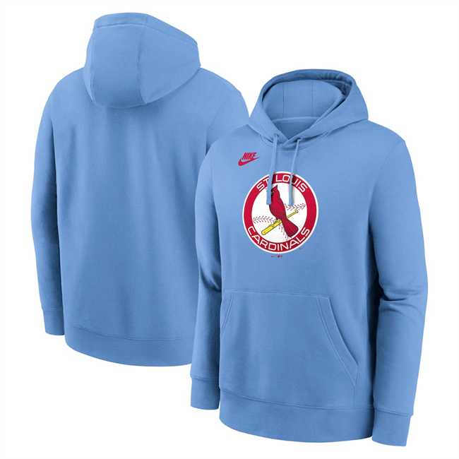 Men's St. Louis Cardinals Light Blue Cooperstown Collection Logo Club Pullover Hoodie,We sell and wholesale Men's St. Louis Cardinals Light Blue Cooperstown Collection Logo Club Pullover Hoodie on line form chian!