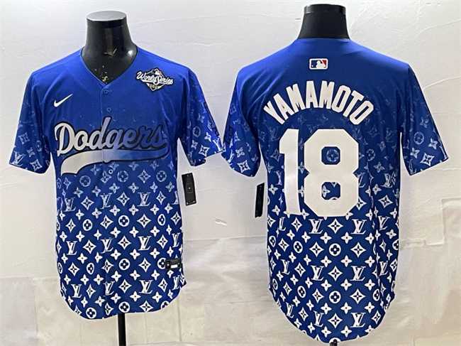 Men's Los Angeles Dodgers #18 Yoshinobu Yamamoto Blue 2025 World Series Patch Limited Stitched Jersey,We sell and wholesale Men's Los Angeles Dodgers #18 Yoshinobu Yamamoto Blue 2025 World Series Patch Limited Stitched Jersey on line form chian!