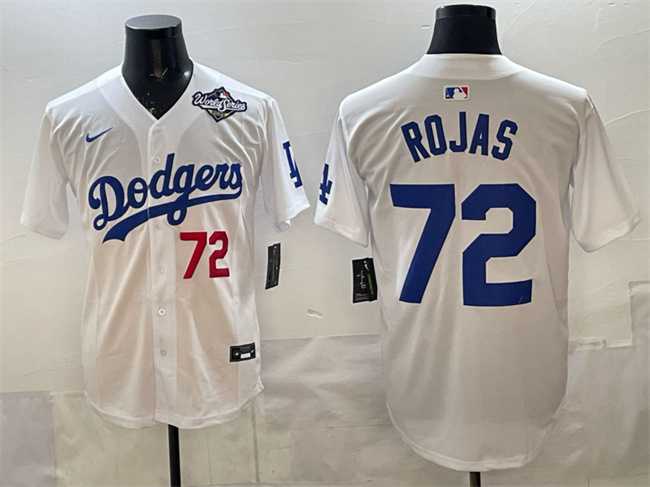 Men's Los Angeles Dodgers #72 Miguel Rojas White 2025 World Series Patch Limited Stitched Jersey,We sell and wholesale Men's Los Angeles Dodgers #72 Miguel Rojas White 2025 World Series Patch Limited Stitched Jersey on line form chian!