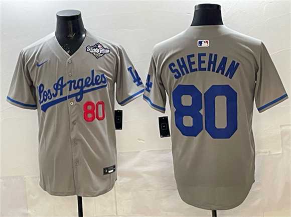 Men's Los Angeles Dodgers #80 Emmet Sheehan Gray 2025 World Series Patch Limited Stitched Jersey,We sell and wholesale Men's Los Angeles Dodgers #80 Emmet Sheehan Gray 2025 World Series Patch Limited Stitched Jersey on line form chian!
