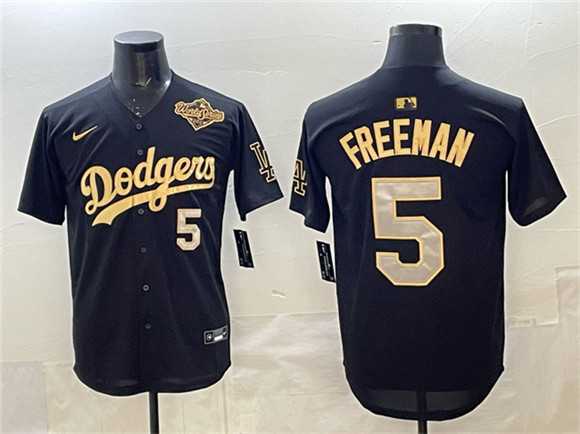 Men's Los Angeles Dodgers #5 Freddie Freeman Black Gold 2025 World Series Limited Stitched Jersey,We sell and wholesale Men's Los Angeles Dodgers #5 Freddie Freeman Black Gold 2025 World Series Limited Stitched Jersey on line form chian!