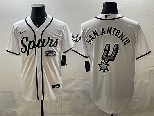 Men's San Antonio Spurs Team Big Logo White Stitched Baseball Jersey,We sell and wholesale Men's San Antonio Spurs Team Big Logo White Stitched Baseball Jersey on line form chian!
