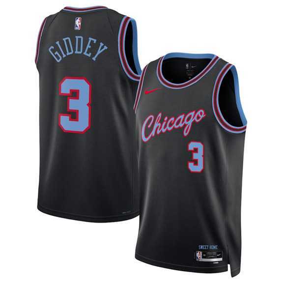 Men's Chicago Bulls #3 Josh Giddey Black 2025-26 City Edition Swingman Stitched Jersey Dzhi,We sell and wholesale Men's Chicago Bulls #3 Josh Giddey Black 2025-26 City Edition Swingman Stitched Jersey Dzhi on line form chian!