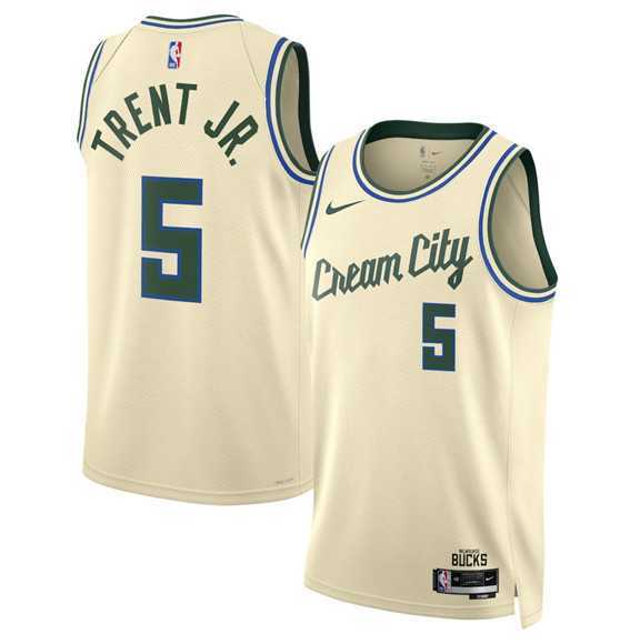 Men's Milwaukee Bucks #5 Gary Trent Jr. Cream 2025-26 City Edition Swingman Stitched Jersey Dzhi,We sell and wholesale Men's Milwaukee Bucks #5 Gary Trent Jr. Cream 2025-26 City Edition Swingman Stitched Jersey Dzhi on line form chian!