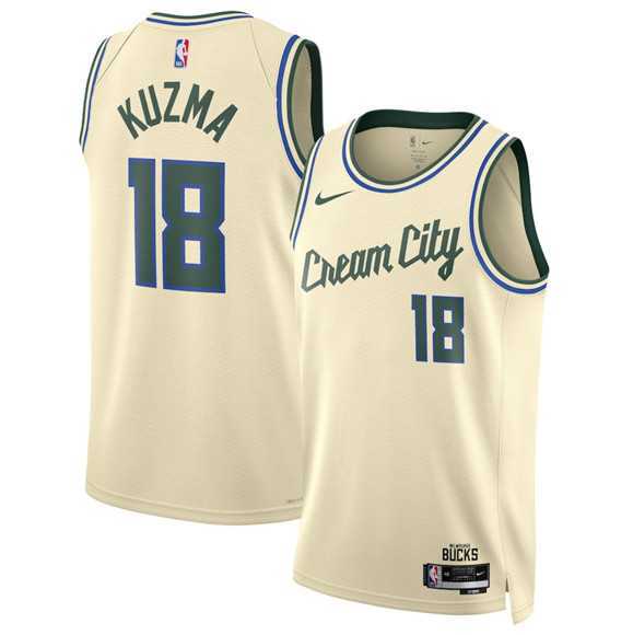 Men's Milwaukee Bucks #18 Kyle Kuzma Cream 2025-26 City Edition Swingman Stitched Jersey Dzhi,We sell and wholesale Men's Milwaukee Bucks #18 Kyle Kuzma Cream 2025-26 City Edition Swingman Stitched Jersey Dzhi on line form chian!