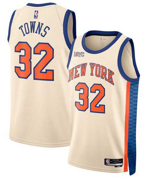 Men's New Yok Knicks #32 Karl-Anthony Towns Cream 2025-26 City Edition Swingman Stitched Jersey Dzhi,We sell and wholesale Men's New Yok Knicks #32 Karl-Anthony Towns Cream 2025-26 City Edition Swingman Stitched Jersey Dzhi on line form chian!
