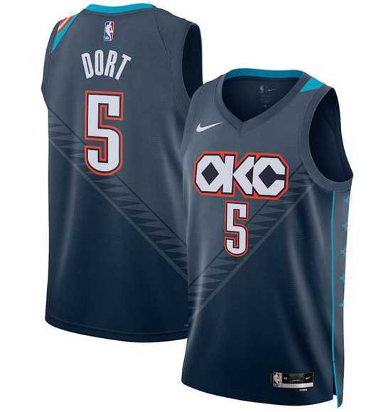 Men's Oklahoma City Thunder #5 Luguentz Dort Navy 2025-26 City Edition Swingman Stitched Jersey Dzhi,We sell and wholesale Men's Oklahoma City Thunder #5 Luguentz Dort Navy 2025-26 City Edition Swingman Stitched Jersey Dzhi on line form chian!
