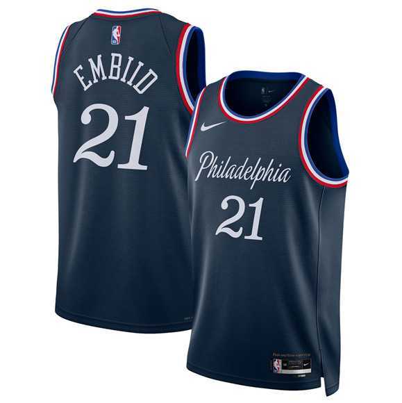 Men's Philadelphia 76ers #21 Joel Embiid Navy 2025-26 City Edition Swingman Stitched Jersey Dzhi,We sell and wholesale Men's Philadelphia 76ers #21 Joel Embiid Navy 2025-26 City Edition Swingman Stitched Jersey Dzhi on line form chian!