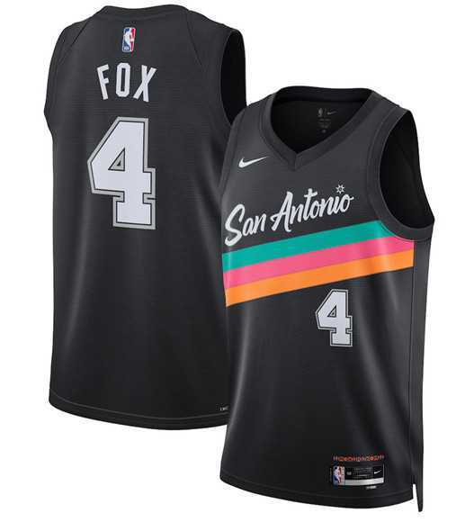 Men's San Antonio Spurs #4 De'Aaron Fox Black 2025-26 City Edition Swingman Stitched Jersey Dzhi,We sell and wholesale Men's San Antonio Spurs #4 De'Aaron Fox Black 2025-26 City Edition Swingman Stitched Jersey Dzhi on line form chian!