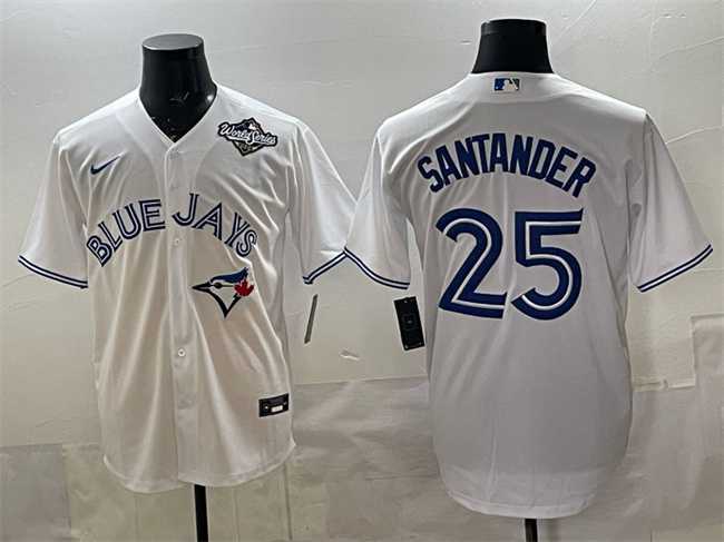 Men's Toronto Blue Jays #25 Anthony Santander White 2025 World Series Home Cool Base Stitched Jersey,We sell and wholesale Men's Toronto Blue Jays #25 Anthony Santander White 2025 World Series Home Cool Base Stitched Jersey on line form chian!