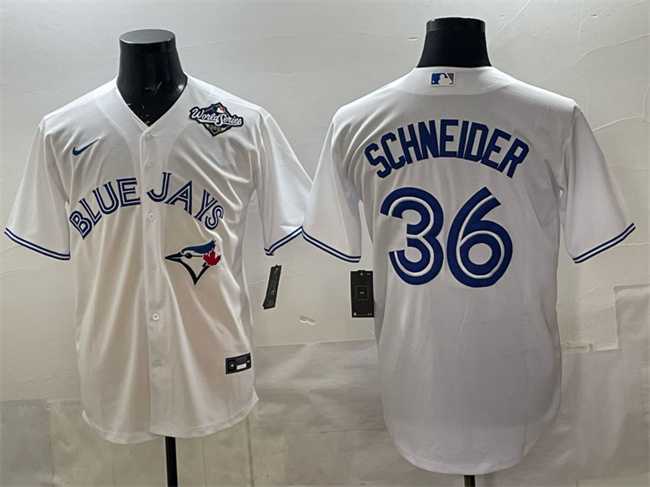 Men's Toronto Blue Jays #36 Davis Schneider White 2025 World Series Home Cool Base Stitched Jersey,We sell and wholesale Men's Toronto Blue Jays #36 Davis Schneider White 2025 World Series Home Cool Base Stitched Jersey on line form chian!