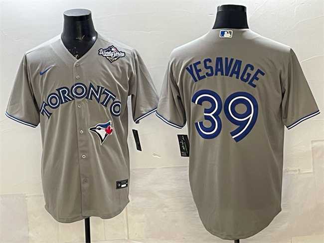 Men's Toronto Blue Jays #39 Trey Yesavage Gray 2025 World Series Cool Base Stitched Jersey,We sell and wholesale Men's Toronto Blue Jays #39 Trey Yesavage Gray 2025 World Series Cool Base Stitched Jersey on line form chian!