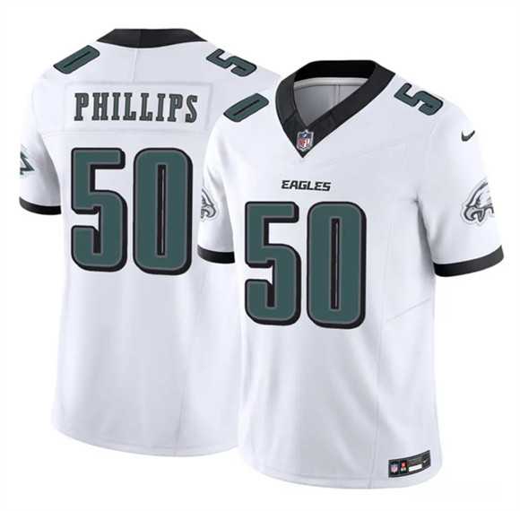 Men's Philadelphia Eagles #50 Jaelan Phillips White 2025 F.U.S.E. Vapor Untouchable Limited Stitched Jersey Dzhi,We sell and wholesale Men's Philadelphia Eagles #50 Jaelan Phillips White 2025 F.U.S.E. Vapor Untouchable Limited Stitched Jersey Dzhi on line form chian!