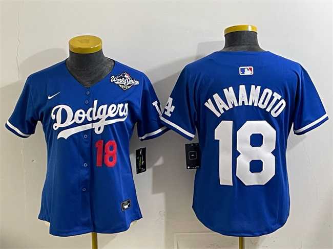 Women's Los Angeles Dodgers #18 Yoshinobu Yamamoto Royal 2025 World Series Patch Limited Stitched Jersey,We sell and wholesale Women's Los Angeles Dodgers #18 Yoshinobu Yamamoto Royal 2025 World Series Patch Limited Stitched Jersey on line form chian!