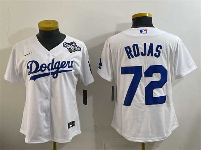 Women's Los Angeles Dodgers #72 Miguel Rojas White 2025 World Series Home Cool Base Stitched Jersey,We sell and wholesale Women's Los Angeles Dodgers #72 Miguel Rojas White 2025 World Series Home Cool Base Stitched Jersey on line form chian!