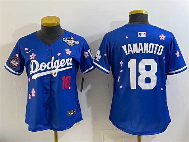Women's Los Angeles Dodgers #18 Yoshinobu Yamamoto Royal 2025 World Series Patch Tokyo Series Limited Stitched Jersey,We sell and wholesale Women's Los Angeles Dodgers #18 Yoshinobu Yamamoto Royal 2025 World Series Patch Tokyo Series Limited Stitched Jersey on line form chian!