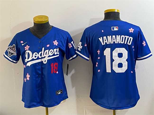 Women's Los Angeles Dodgers #18 Yoshinobu Yamamoto Royal 2025 World Series Champions Patch Tokyo Series Limited Stitched Jersey,We sell and wholesale Women's Los Angeles Dodgers #18 Yoshinobu Yamamoto Royal 2025 World Series Champions Patch Tokyo Series Limited Stitched Jersey on line form chian!