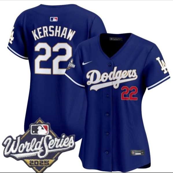 Women's Los Angeles Dodgers #22 Clayton Kershaw Royal 2025 World Series Limited Stitched Jersey,We sell and wholesale Women's Los Angeles Dodgers #22 Clayton Kershaw Royal 2025 World Series Limited Stitched Jersey on line form chian!