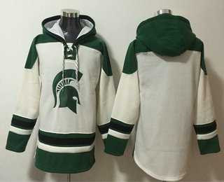 Men's Michigan State Spartans Blank Cream Ageless Must Have Lace Up Pullover Hoodie,We sell and wholesale Men's Michigan State Spartans Blank Cream Ageless Must Have Lace Up Pullover Hoodie on line form chian!