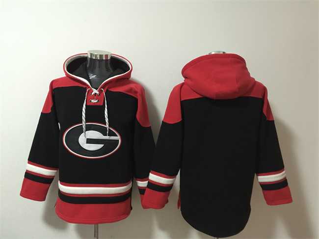Men's Georgia Bulldogs Blank Black Ageless Must-Have Lace-Up Pullover Hoodie,We sell and wholesale Men's Georgia Bulldogs Blank Black Ageless Must-Have Lace-Up Pullover Hoodie on line form chian!